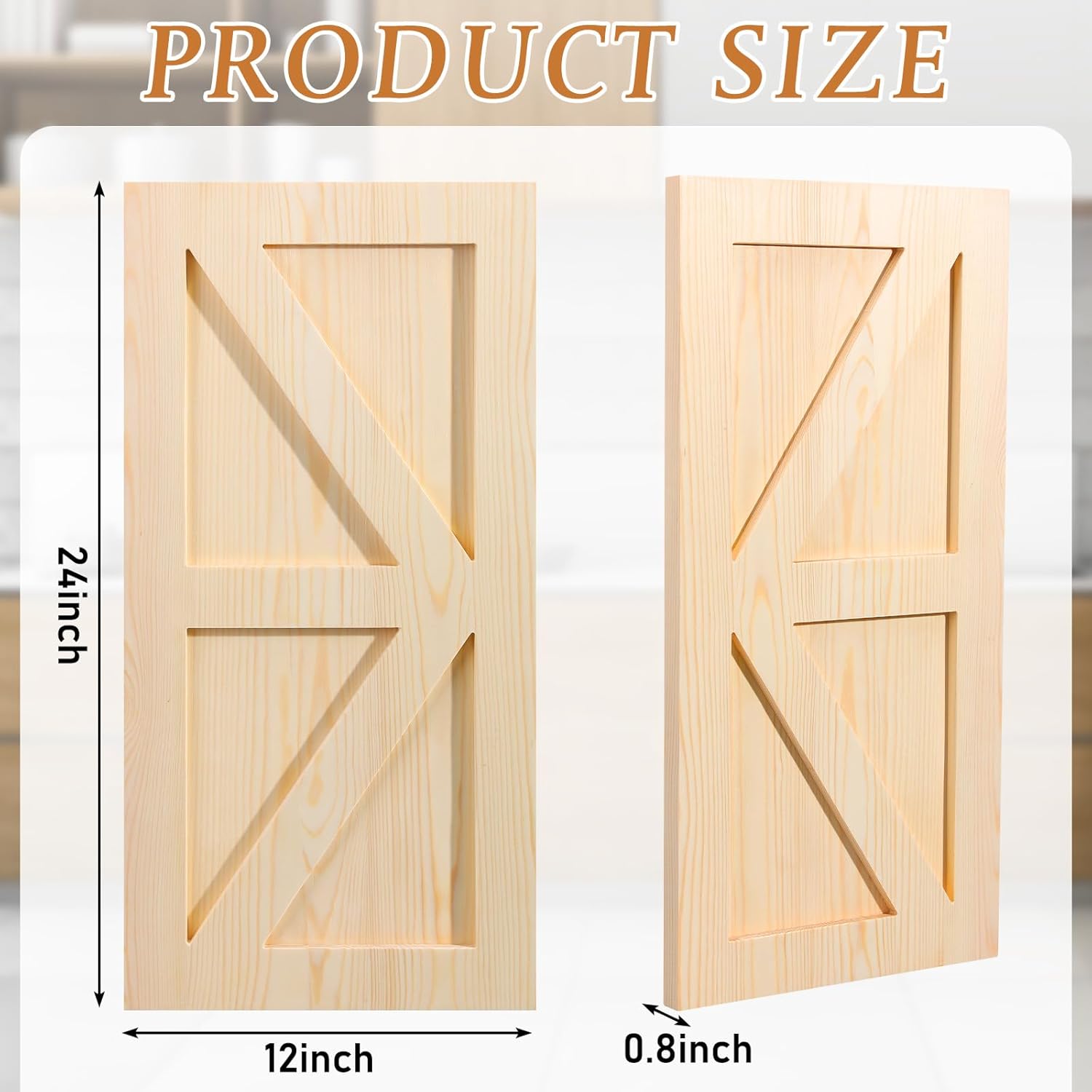 sintuff 2 sets 12'' w x 24'' h unfinished kitchen cabinet door replacement with hinges and handles, shaker cabinet doors front replacement for kitchen bathroom vanity closet 12 x 24 x 0.79 inches