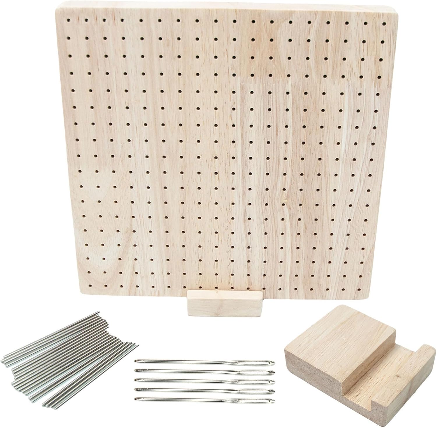 Shurhome Wooden Blocking Board Granny Crochet Setting Sewing Knitting Practical Granny SquaresLovers for Shorts Pins with Pegsbaskets for Beginners Blankets Wooden Reusable Handcrafted