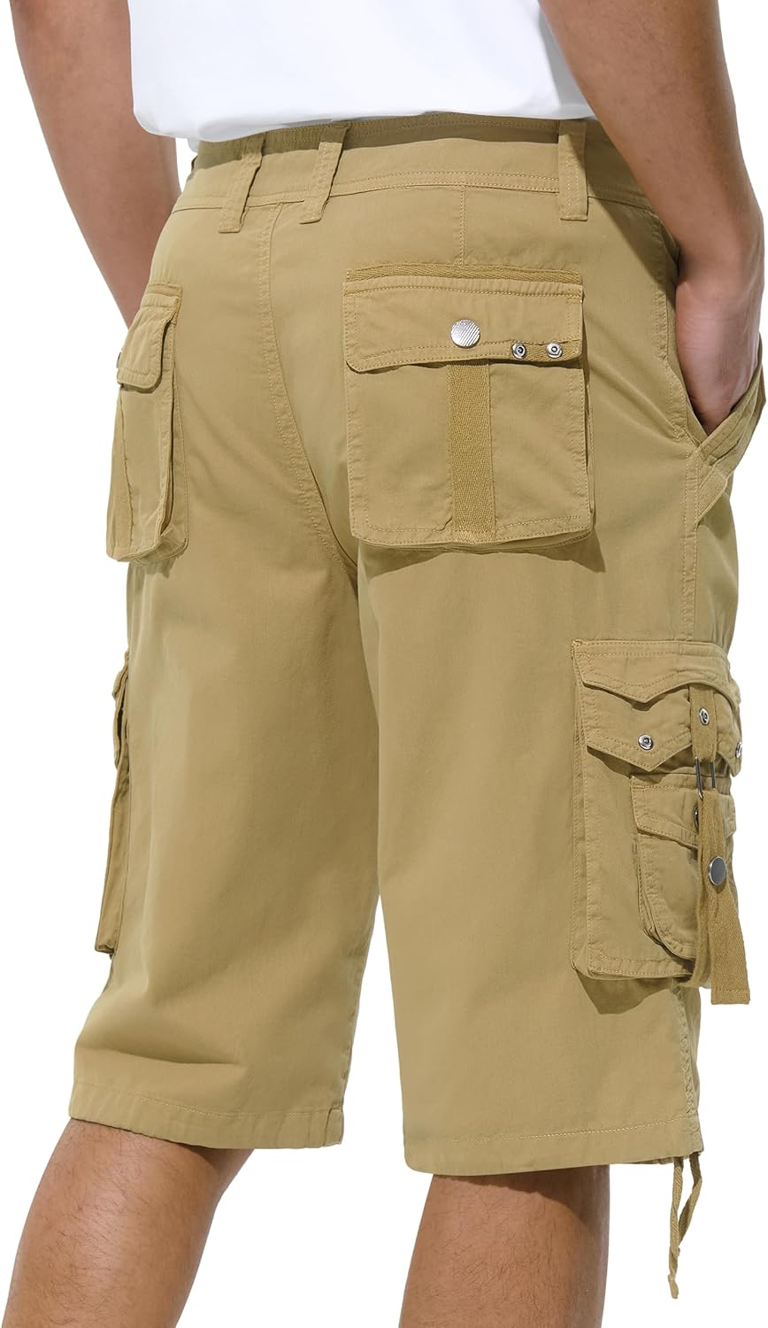 Mens Cargo Shorts Casual Shorts Hiking Shorts Below Knee Relaxed Fit Multi Pockets Running Joggers Outdoor Mens Shorts - Image 5