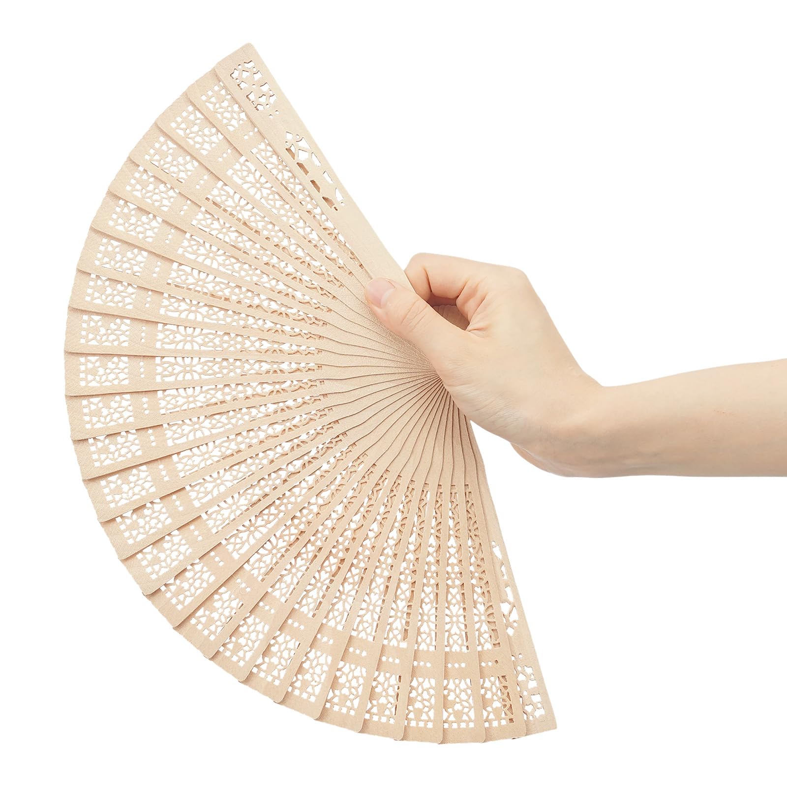 Personalisierbarer Lotusholz Handfächer,Hochzeitsfächer Gastgeschenk
