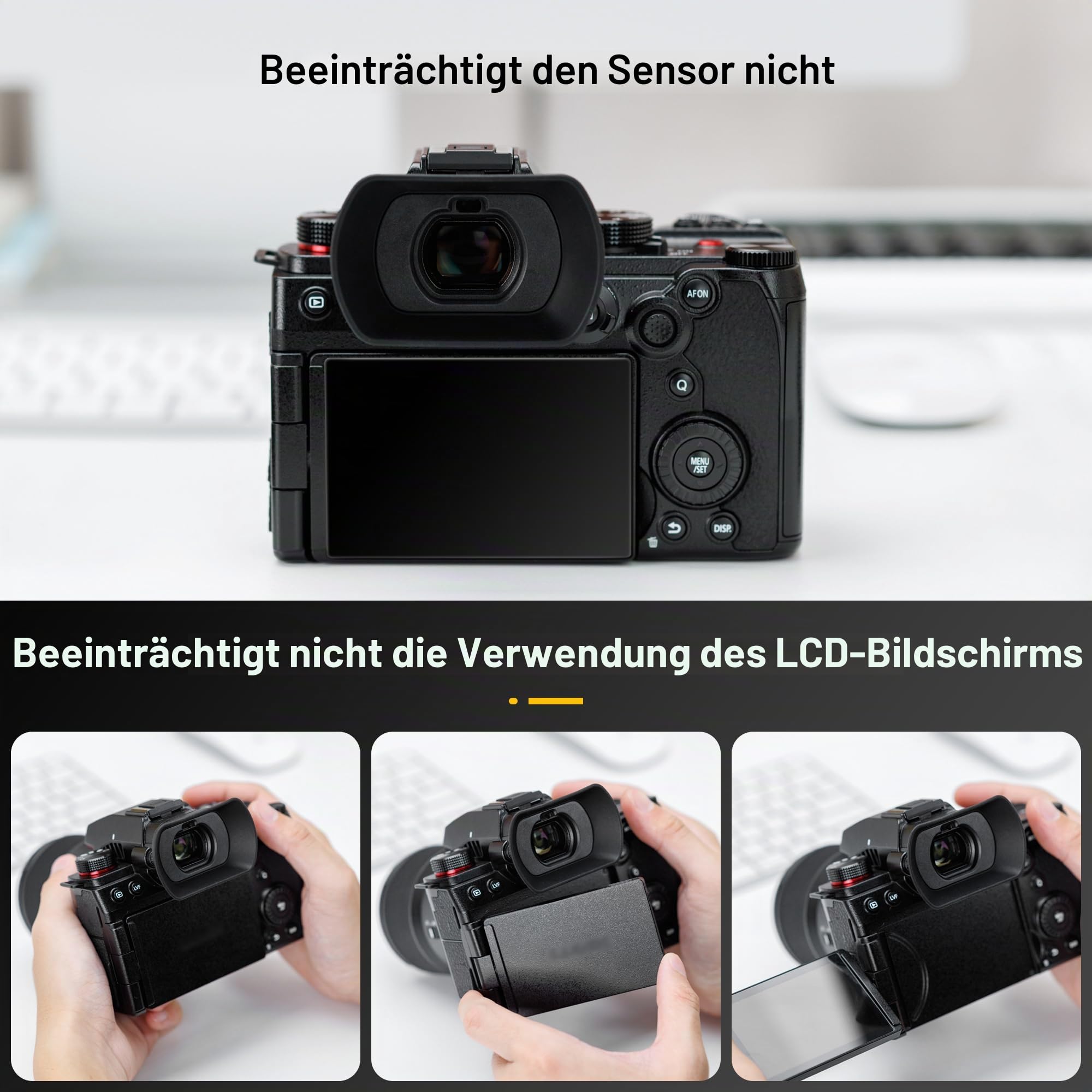 KIWIFOTOS Kamera erweiterte Augenmuschel Okular Kompatibel mit Panasonic Lumix S5 II S5IIX Kamera, Lumix DC-S5 II Sucher Protector Zubehör