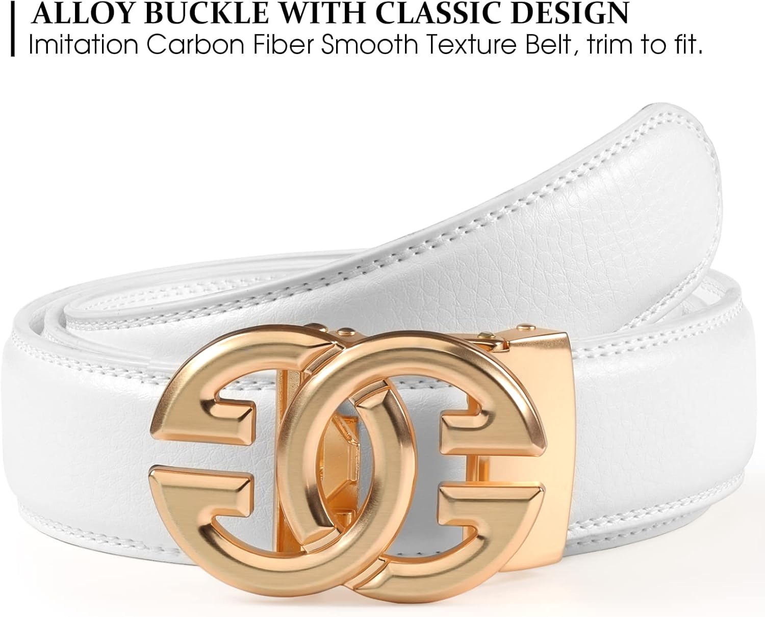 Men Real Leather Ratchet Belt Genuine Cowhide Strap 1.5" Wide Trim To Fit - Image 2