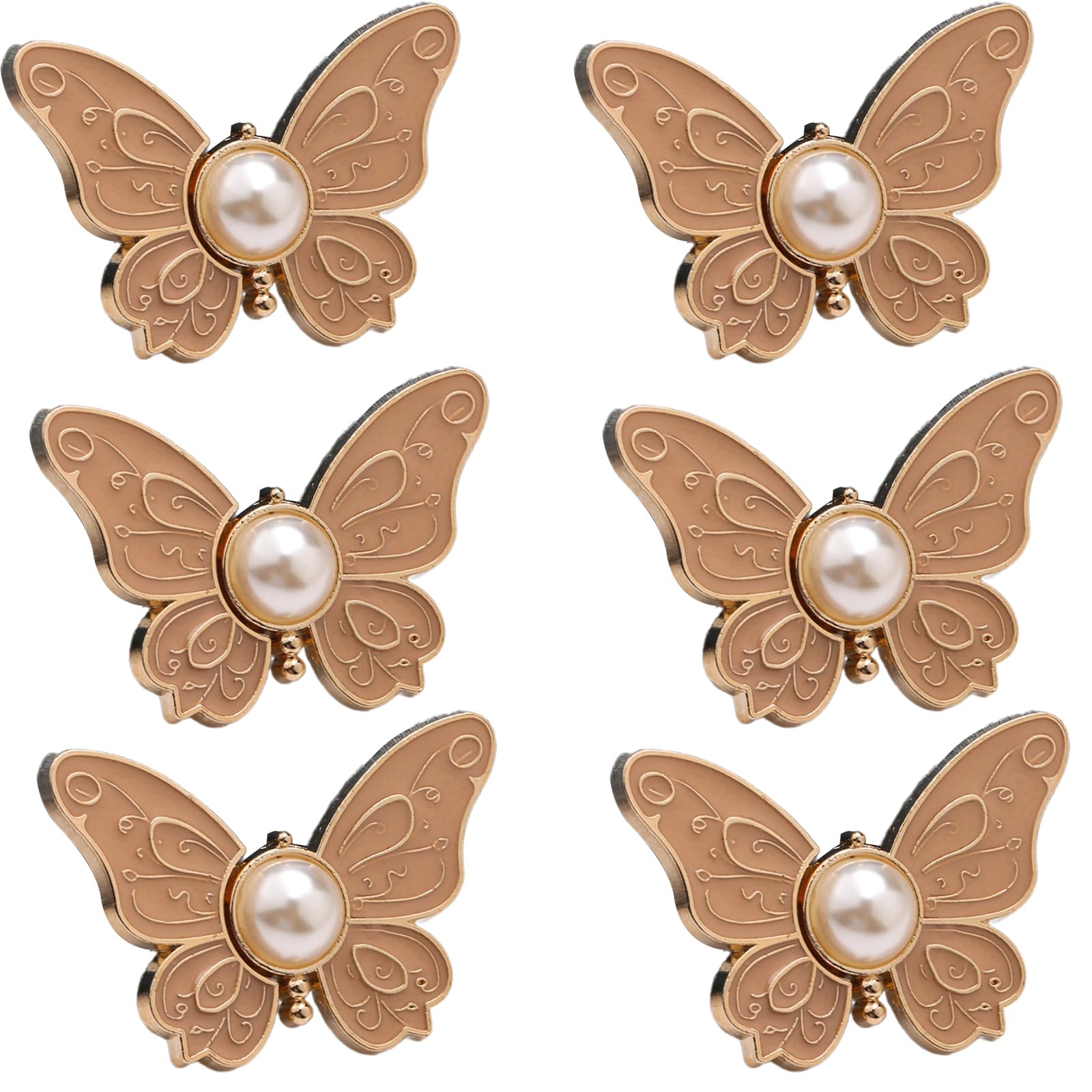 Msioytog 1/6 Pcs Butterfly Trousers Waist Tightener Button Pins Jeans Waist Buckles Not Sewing Required Trouser Button Pins
