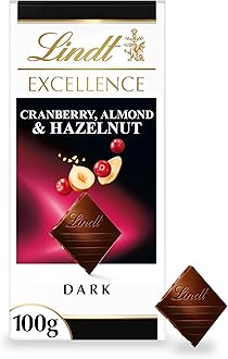 Lindt Excellence Dark Cranberry Almond & Hazelnut Bar, 100g