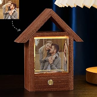Custom Crystal Photo, Personalized Gifts With Your Own Photo for Mom, Dad, lover, family, color printing Picture Customized Couples Gifts for any Occasion, Great Birthday Gifts-Small house