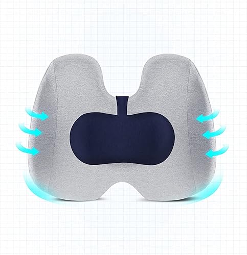 Miniatura 6 de Almohada de apoyo lumbar para silla de oficina, automóvil, almohada lumbar de espalda baja, cojín de espuma viscoelástica, cojín de respaldo para