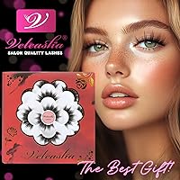 Vista 7 de Pestañas postizas hechas a mano de Veleasha 5D de imitación de visón, 7 pares