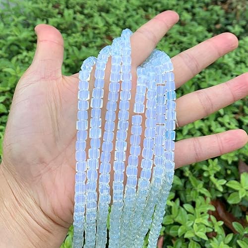 Miniatura 9 de 1 hebra checa cubo facetado de cristal suelto espaciador cuentas 0.236 in (0.24 pulgadas) amarillo topacio (95-100 piezas) para suministros de