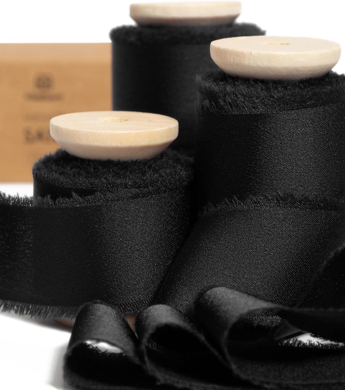 Amazon.com: Vitalizart Silk Satin Ribbon 1 Inch x 15 Yard Wooden Spool ...