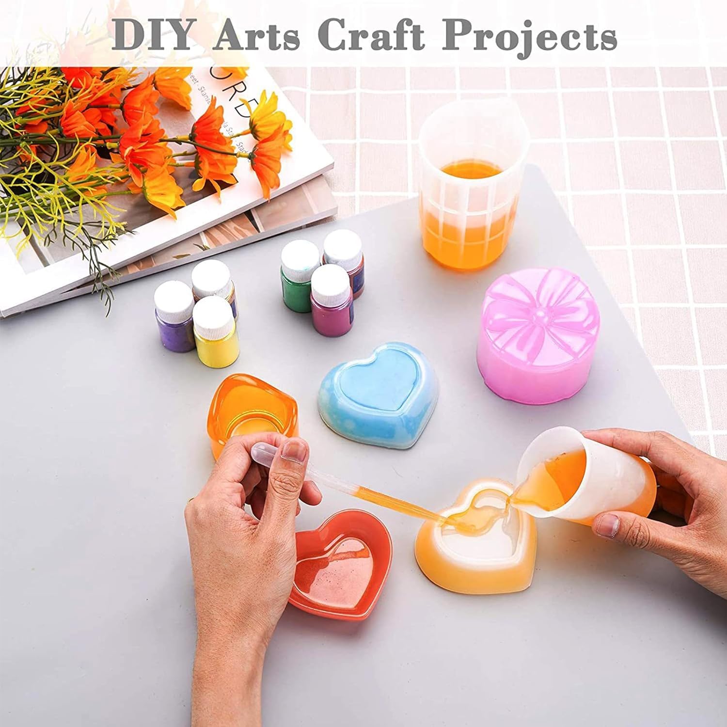 SOSMAR 4 Pack Silicone Mats for Crafts A3 Large Silicone Sheet for Crafts Jewelry Casting Resin Moulds Mat Silicone Painting Mats Art Mat Placemat 15.7 x 11.7 Inches - Image 4