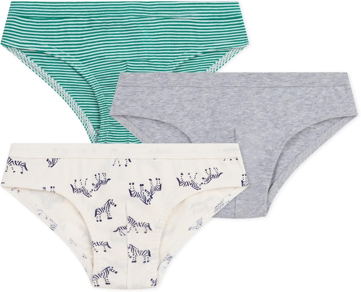 Petit Bateau Pack of children's BOYS zebra print cotton briefs SIZES 2-12 YEARS