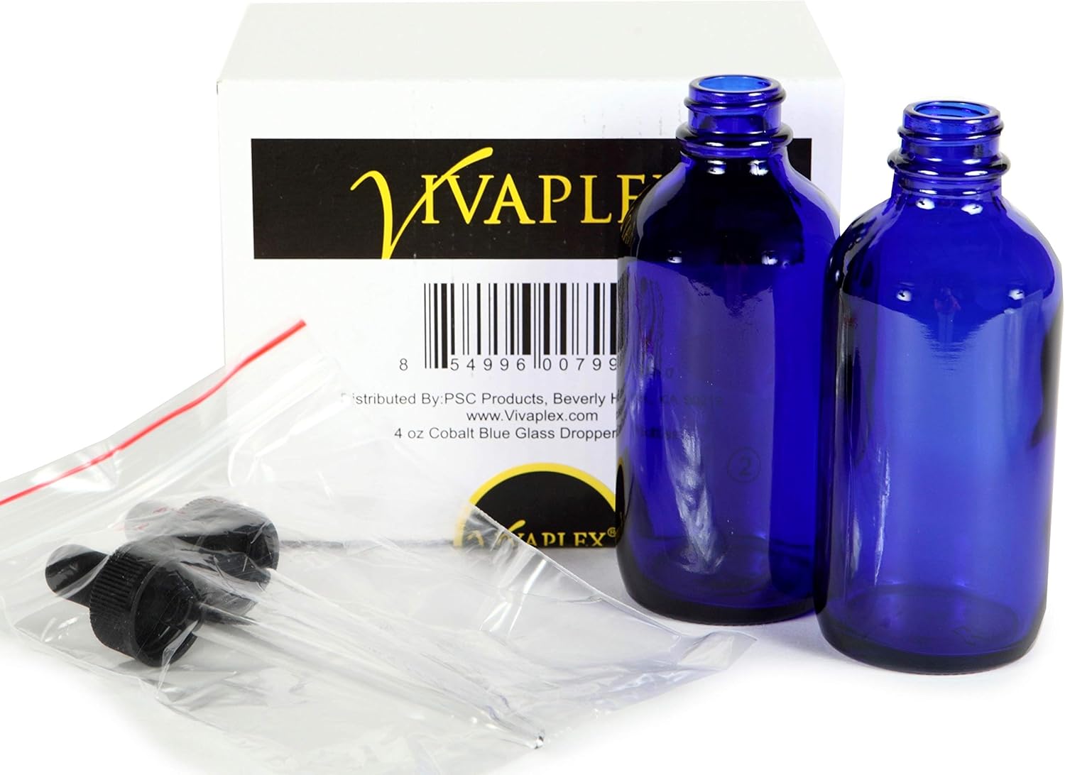 Super Brands Vivaplex, Cobalt Blue, 4 oz Glass Bottles, with Glass Eye Droppers - 2 pack Black Friday 🔥 Vivaplex, Cobalt Blue, 4 oz Glass Bottles, with Glass Eye Droppers - 2 pack