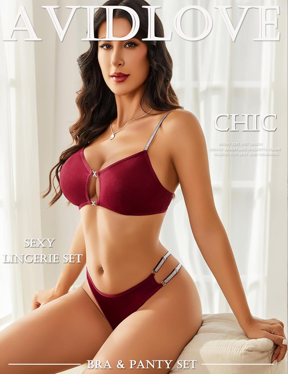 Avidlove Lingerie Set for Women Cut Out Sexy 2 Piece Bra and Panty Set Strappy Underwear Lingerie - Image 2