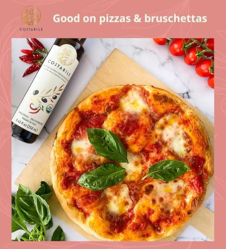 Miniatura 6 de Costabile, Aceite de oliva virgen extra orgánico con infusión de chile picante de Italia. Aceite de oliva rico en polifenoles saborizado con chiles