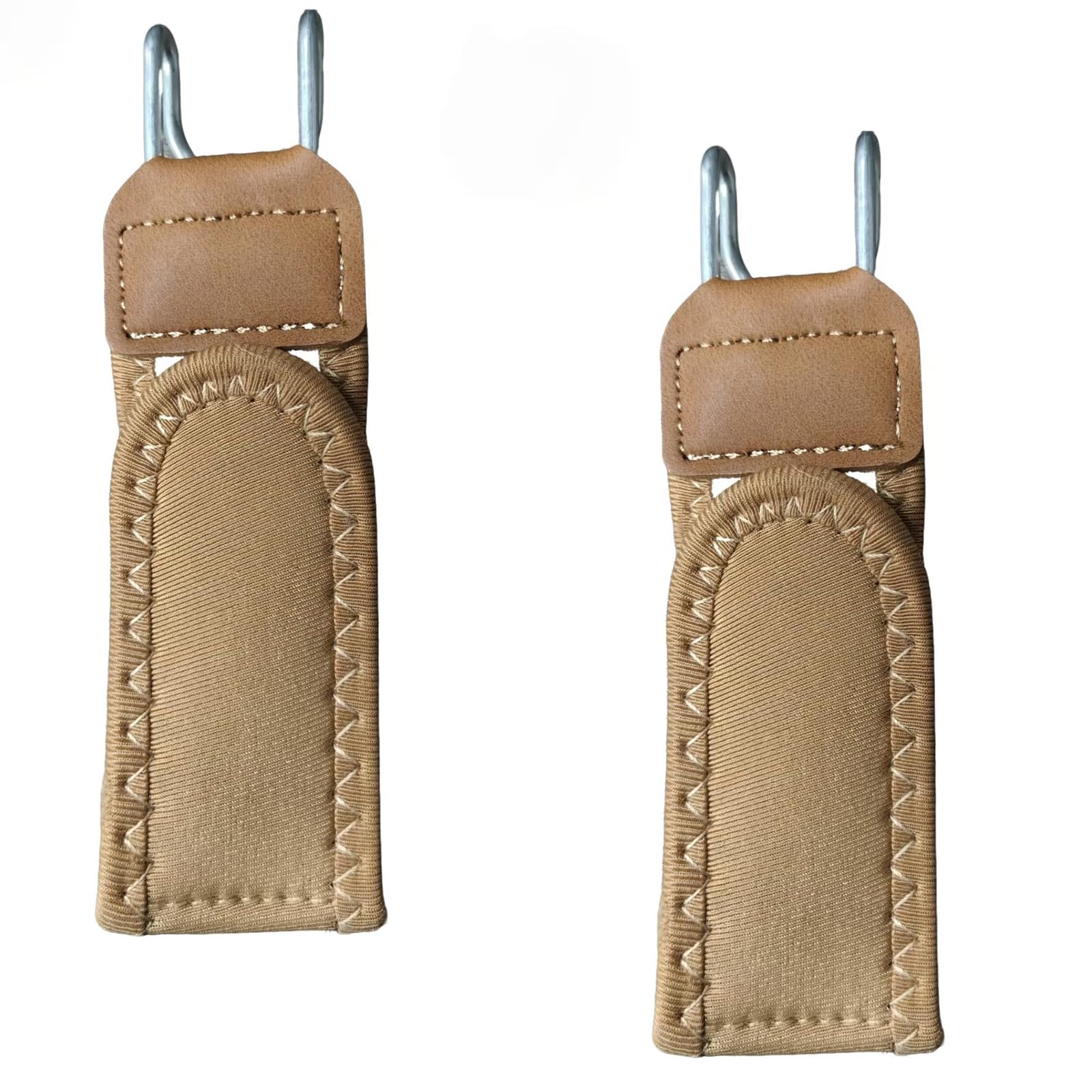 Ceegeww Unisex Brown 2 Pcs Buckleless Belts For Men,Metal Hook Elastic Belt,Adjustable Side Belt Buckle,Buckless Belt For Men Women,For Jeans Casual Business Commuting(Brown)