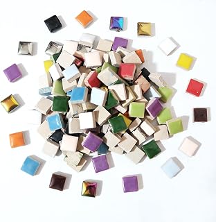100 Pieces Square Mosaic Tiles for Crafts Bulk - Mixed Colors Mosaic Pieces