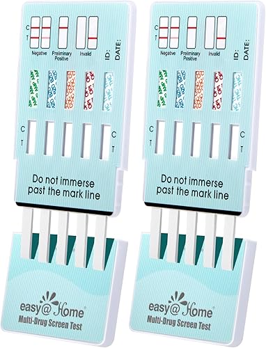 Miniatura 14 de Easy@Home Kit de prueba de drogas en orina de 5 paneles, prueba de THC/marihuana, AMP, BZO, COC, OPI 2000, pruebas de detección de todas las drogas