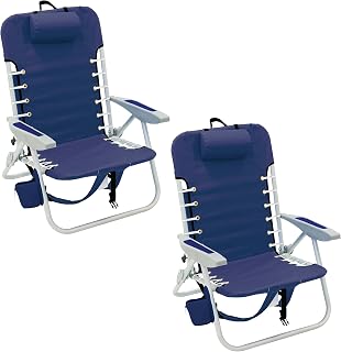 Rio Brands ASC529 4-Position Backpack Lace-Up Suspension Folding Beach Chair