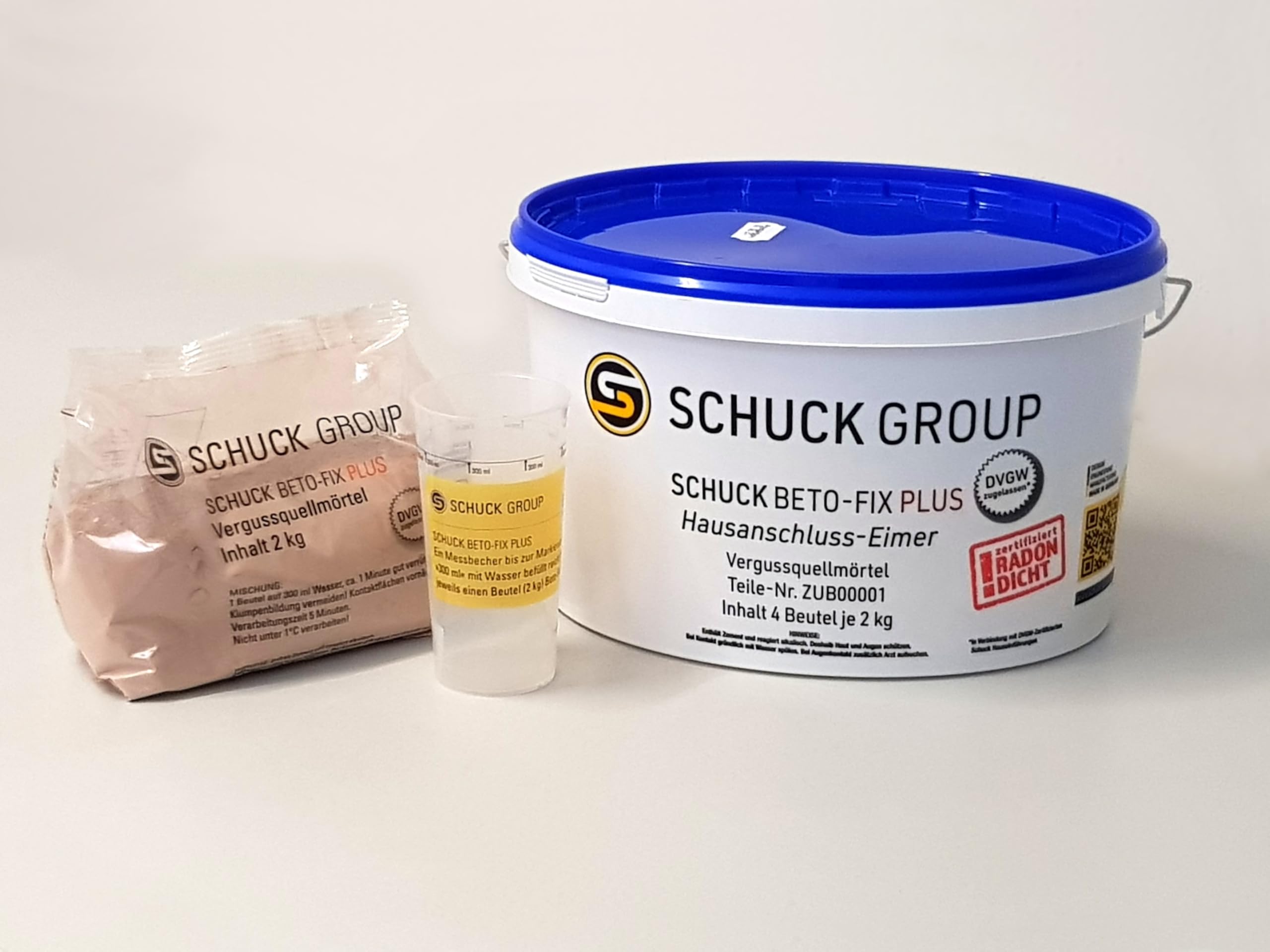 SCHUCK Beto-Fix Plus Vergussmörtel, Quellmörtel für Hausanschlüsse, für den normkonformen Einbau Ihrer Hauseinführung für Gas, Wasser, Telekommunikation und Strom (8, Kilogramm)