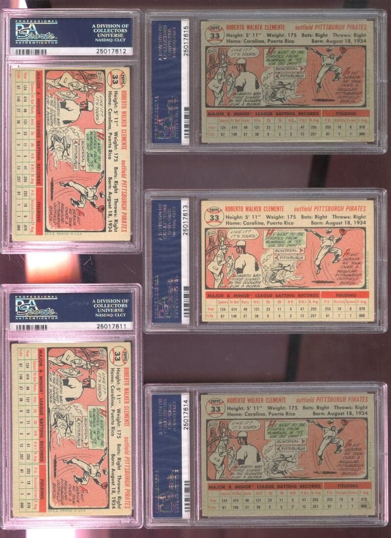 1956 Topps #33 Roberto Clemente PSA 4 Graded Baseball Card Gray Back Pirates