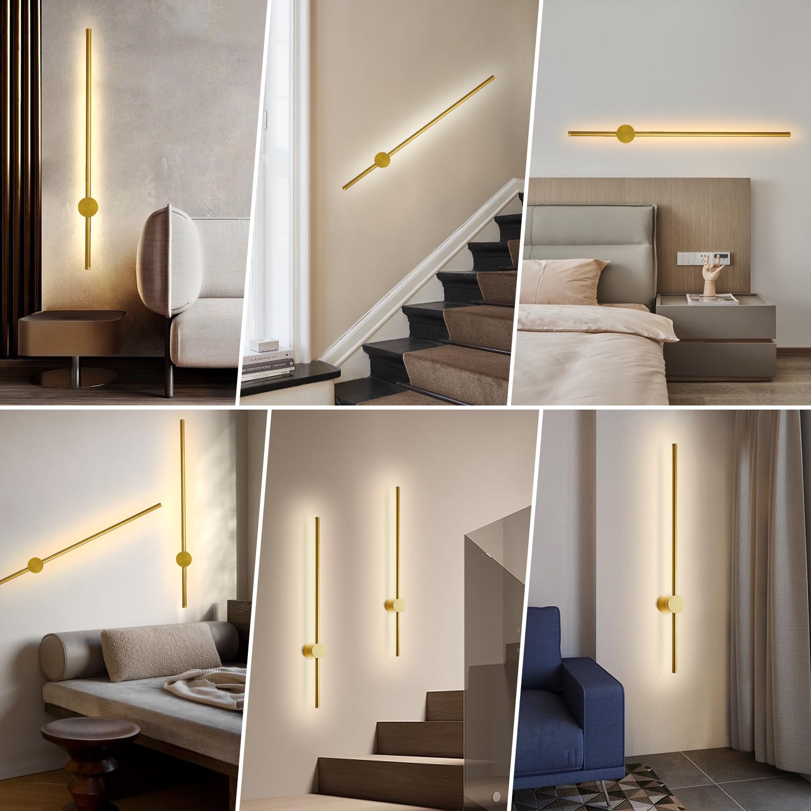 Moderna lampada da parete a LED, stile nordico, elegante illuminazione per interni, per soggiorno, camera da letto e studio, design contemporaneo per un'elegante decorazione della casa