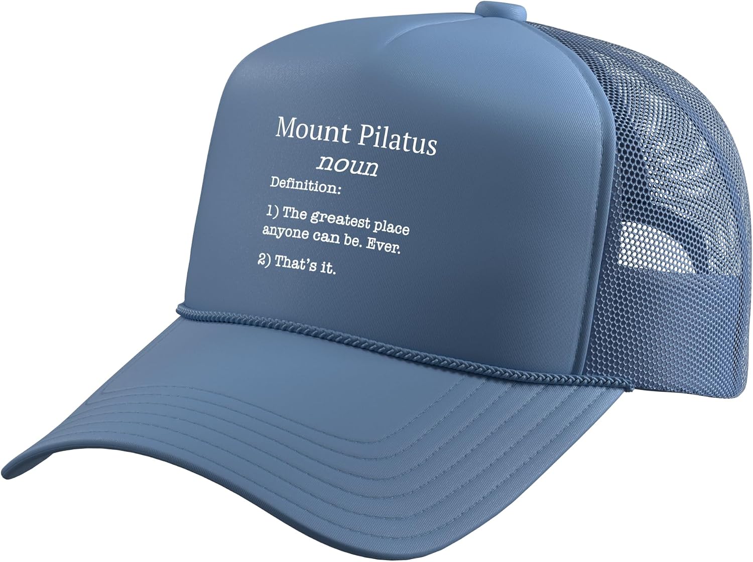 Mount Pilatus Souvenir/Skiers/Funny Fake Definition! Trucker Hat with Adjustable Mesh Back