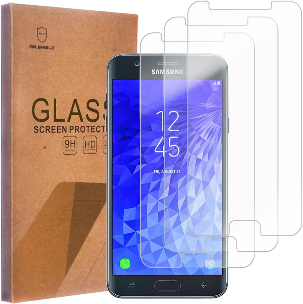 Mr.Shield [3-PACK] Designed For Samsung (Galaxy J7 Star) [Upgrade Maximum Cover Screen Version] [Tempered Glass] Screen Protector [Japan Glass With 9H Hardness] with Lifetime Replacement