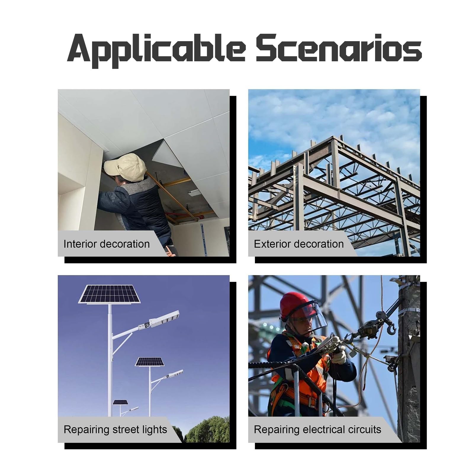Andamio eléctrico móvil con polipasto portátil, plataforma de elevación totalmente automática con soportes y dispositivo de protección contra caídas, 9 m