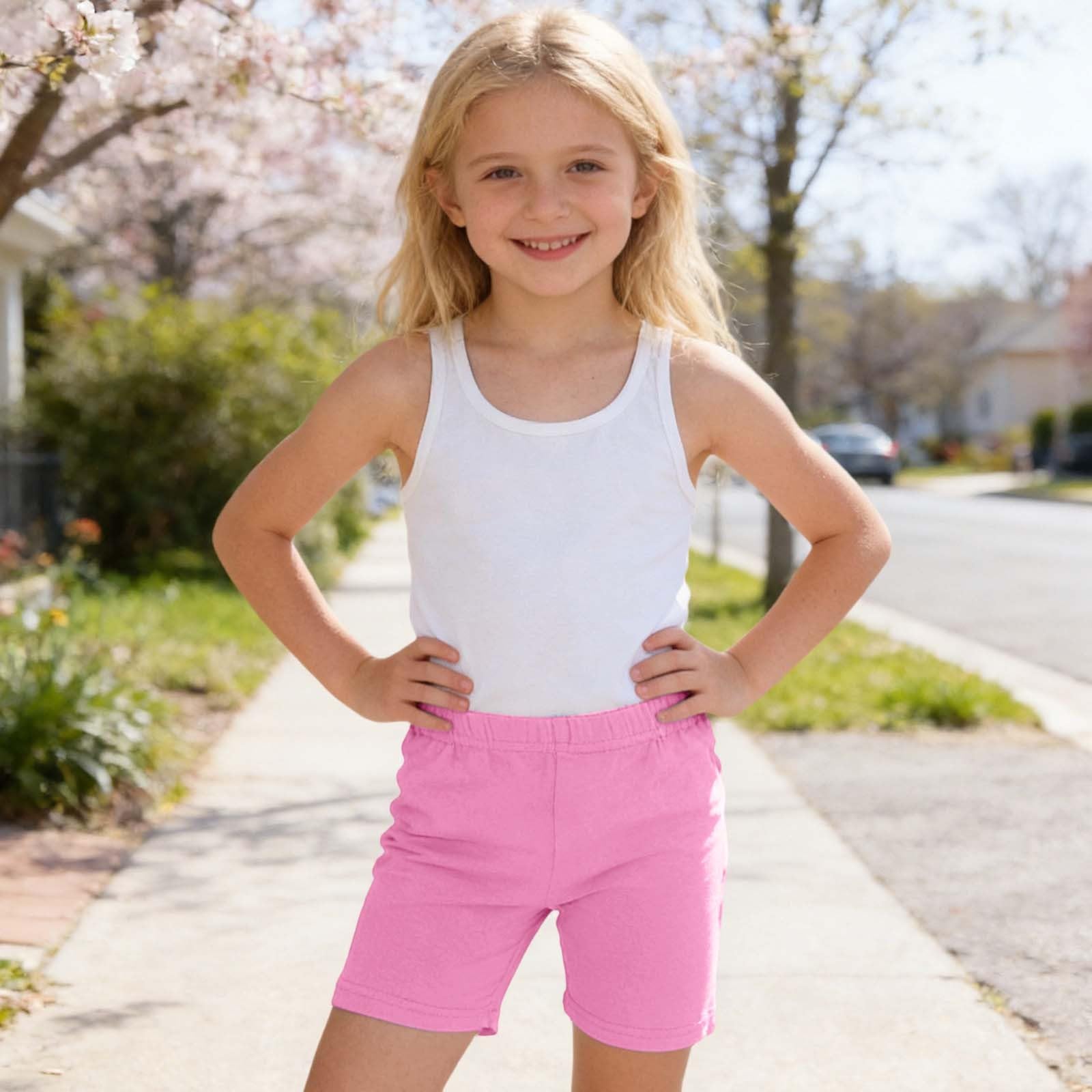 Generisch Mädchen Kurze Leggings Baumwolle Radlerhose Sommer Activewear Shorts, Kinder Unter Kleid Hosen, Elastische Sporthose Turnhose Sommerhose für Sport Laufen Tanz Wandern