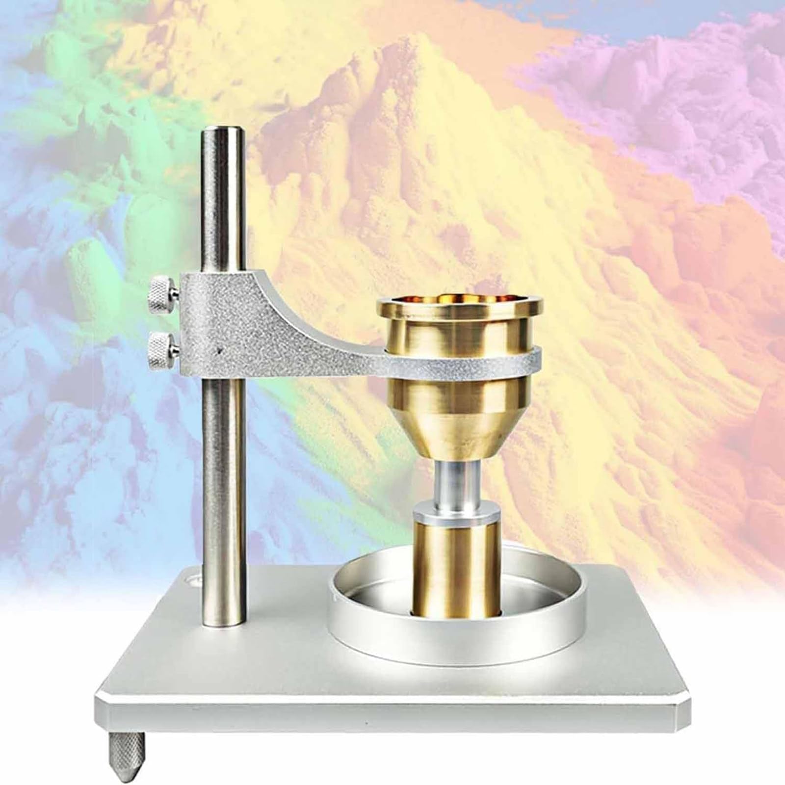 Generisch Dieser Durchflussmesser mit Präzisionstrichter für Schüttdichte- und Fließfähigkeitsprüfungen, einstellbare Höhe für metallische und nichtmetallische Pulver, Edelstahl