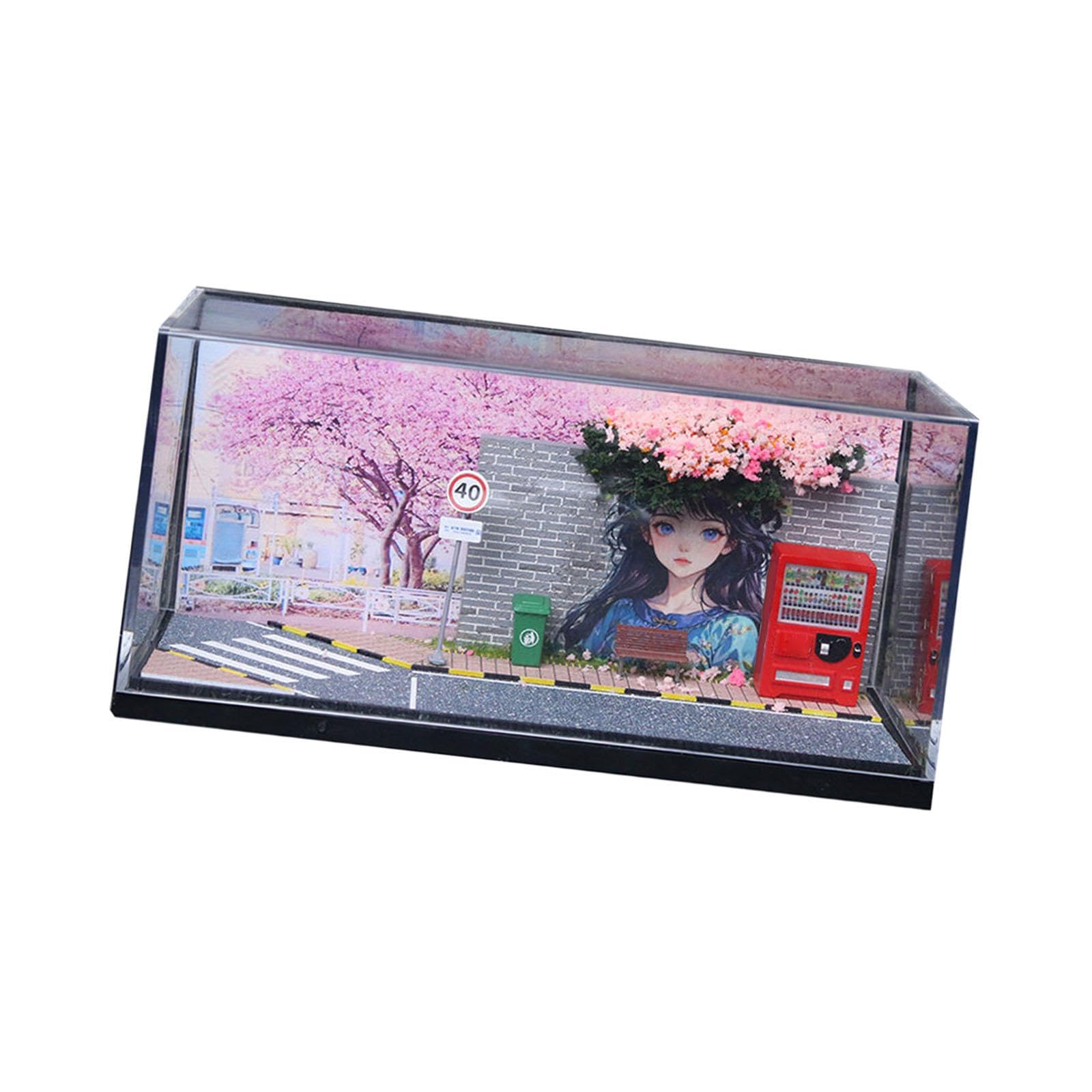 harayaa 1/64 Diorama Vitrine, Dekorativ, Staubdicht, Und Kreativ für Modellautos