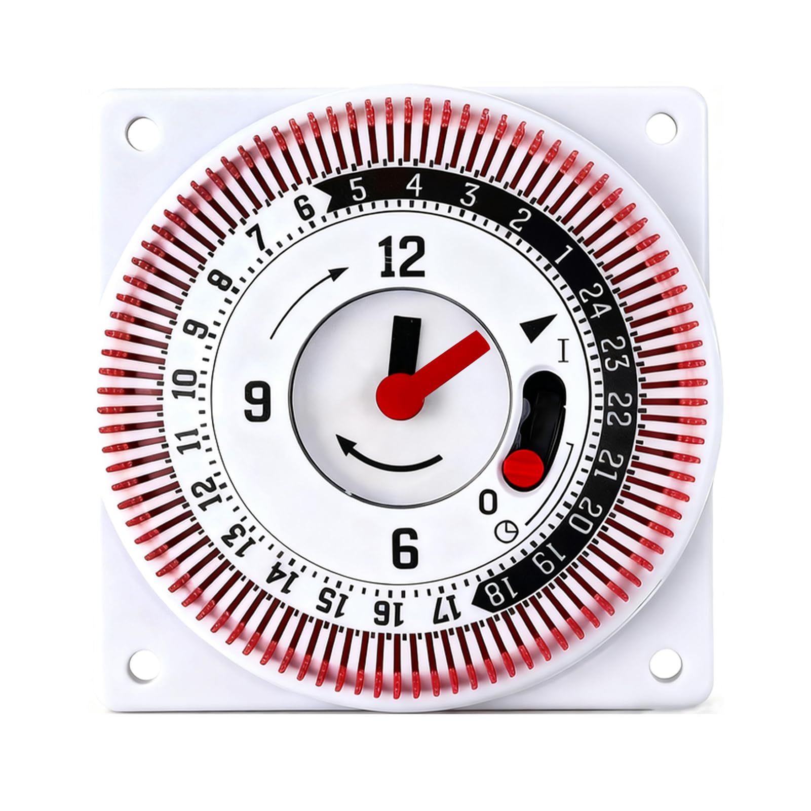 24 Hour Immersion Heater Timer Switch, Mechanical Timer Indoor Energy Saving 16 Amps, Programmable, 48 ON/OFF Segment Schedule, for Home Appliance, Water Pump, Heating, Cooling, Light, Security & More