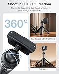 llano 16" Magnetic Action Camera Tripod for DJI Osmo Action 5 pro/4/3, Osmo 360, Extendable Mini Tripod with Magsafe Quick Release Adapter, 360° Ball Head, Small Selfie Stick, Lightweight, Black