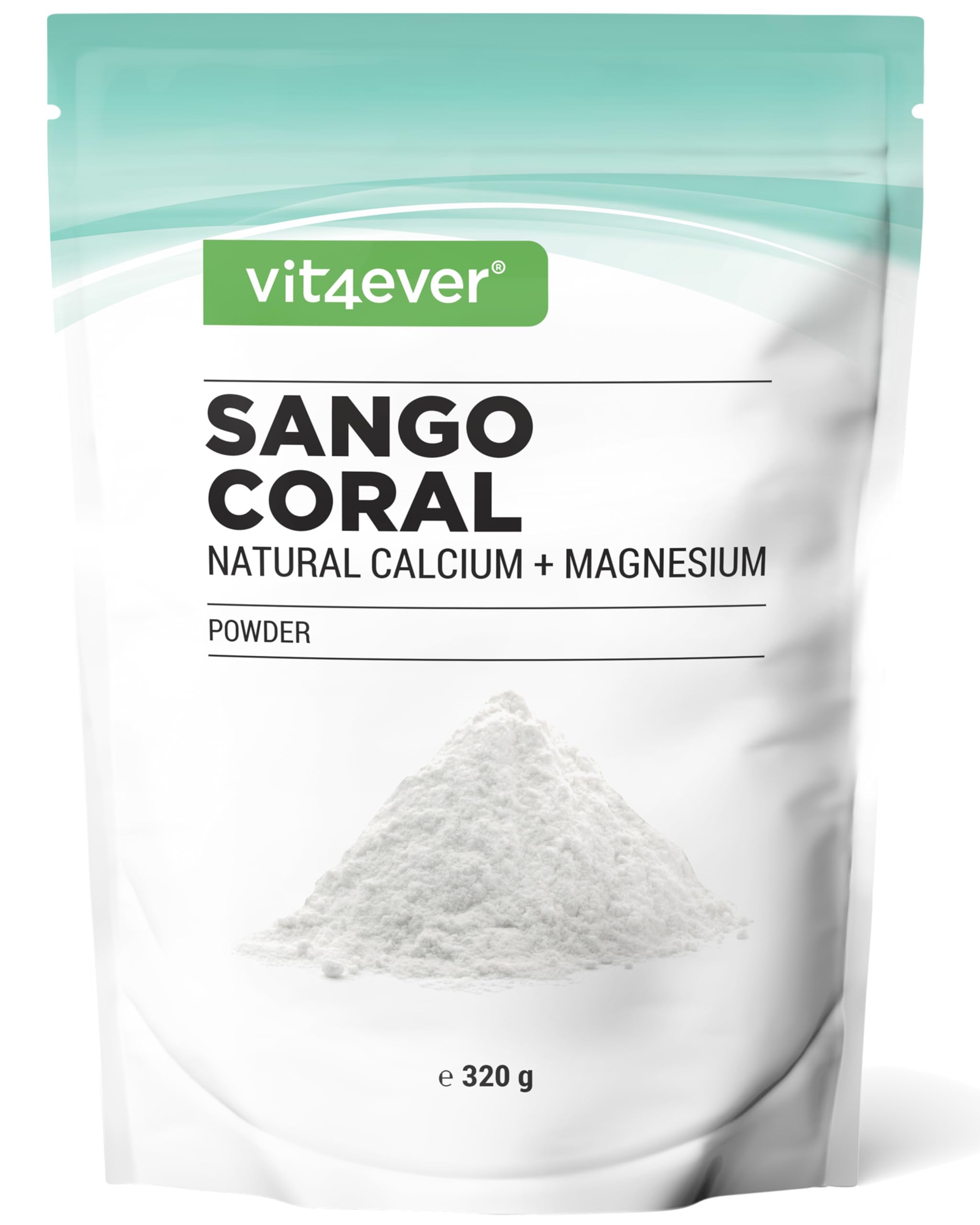 Corail Sango - 320 g de poudre - Source naturelle de calcium (20%) & de magnésium (10%) dans un rapport de 2:1 propre à l'organisme - Sans additif