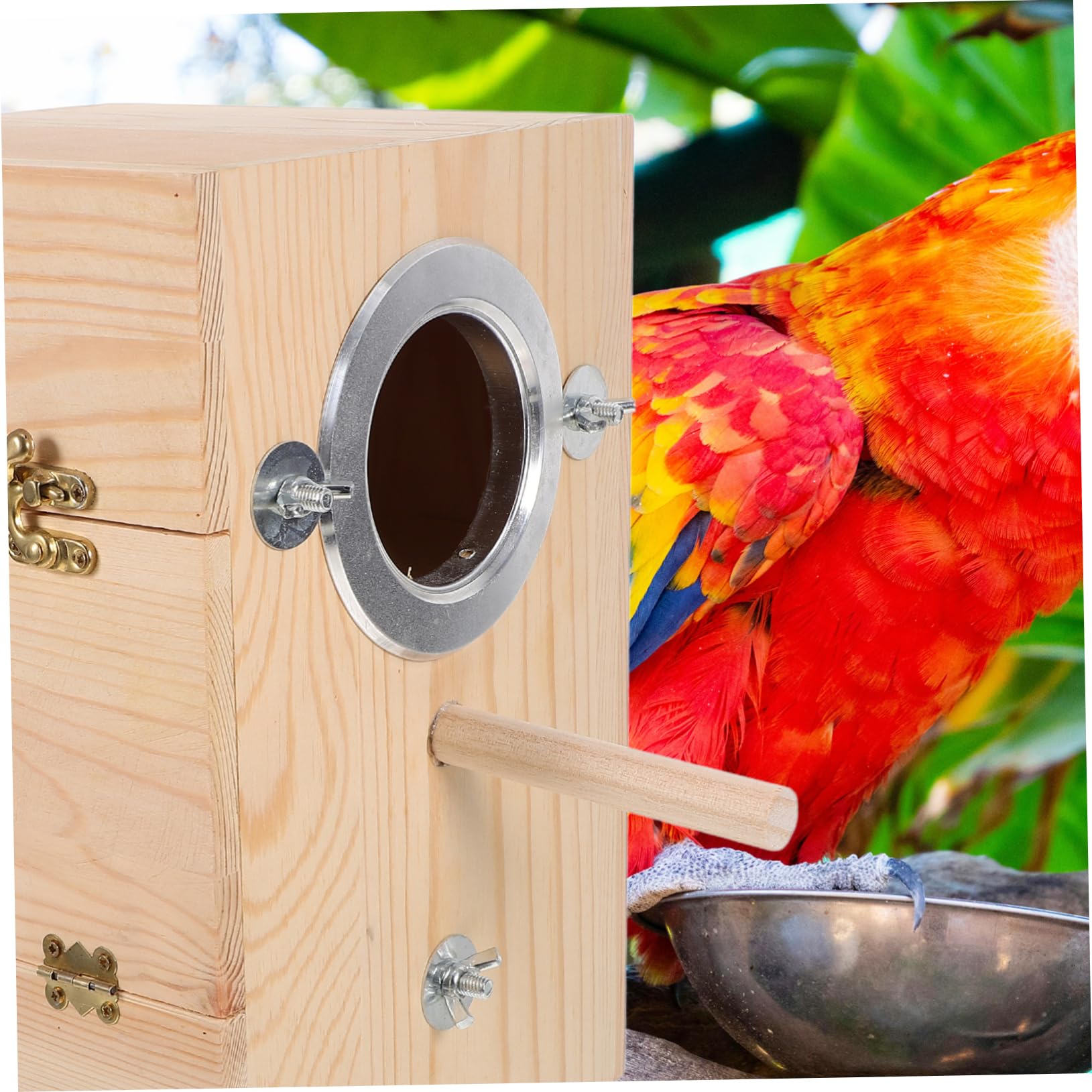 Cassa per Nidificazione Legno per Parakeet Casa Legno per Uccelli Nido per Uccelli Accessori per Allevamento