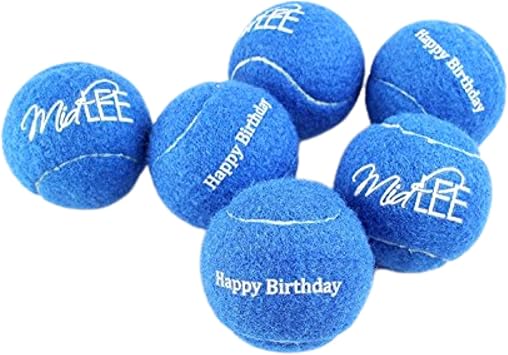 Midlee Blue Happy Birthday Dog Tennis Balls