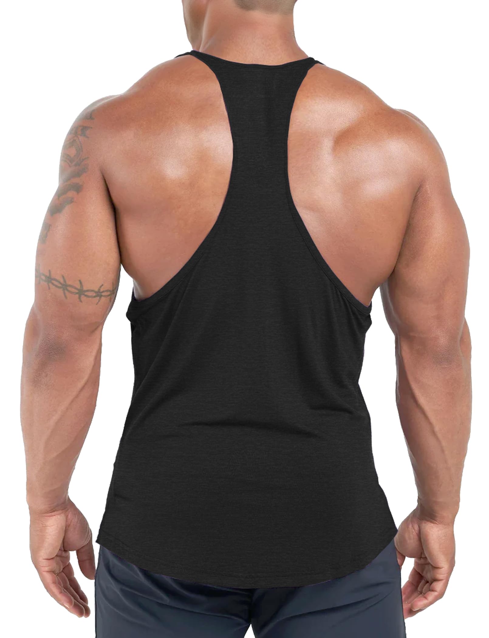 Lehmanlin Camiseta Deportiva sin Mangas para Hombre, Camiseta de Fitness para Gimnasio, Elástica, de Secado Rápido