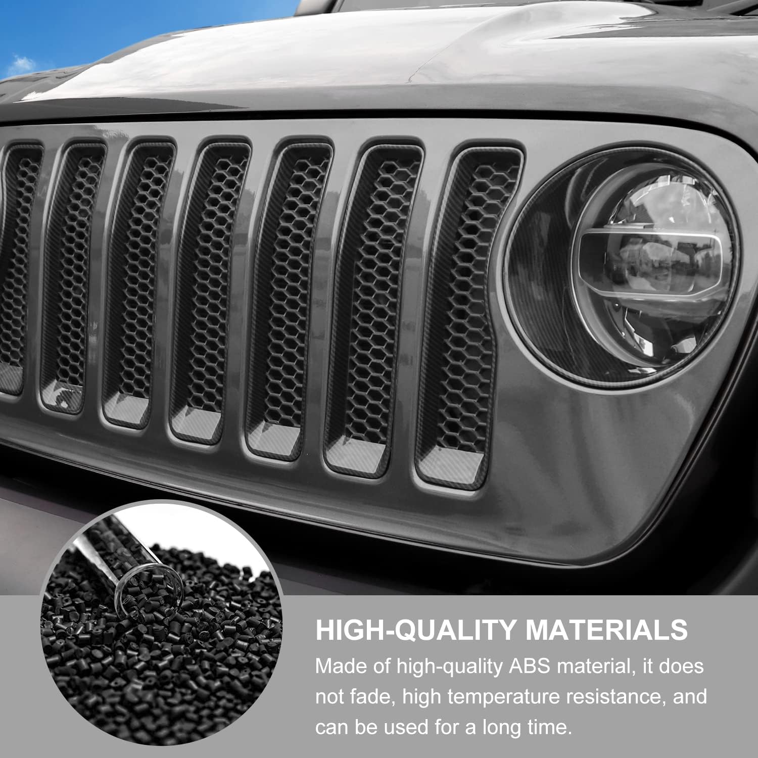 Grille Inserts & Headlight Cover for JL Sport & Sport S ONLY (Carbon Fiber Grain)