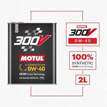 Motul 110860 300V 15W-50 COMPETITION Car Racing Motor Oil Full Synthetic Engine Lubricant 2 Liter High Performance 4-Stroke Ester Core