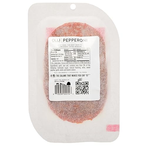 Miniatura 4 de Olli Salumeria, rebanadas de pepperoni, cerdo sin curar, 4 onzas