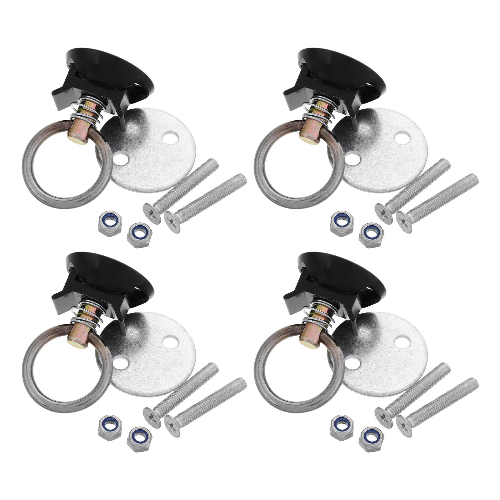 Homoyoyo Punto de Anclaje Redondo de Liberación Rápida para Carril Kit de 4 Unidades Aluminio y Acero Inoxidable Fijación Segura para Carga Vehículos Transporte y Remolques
