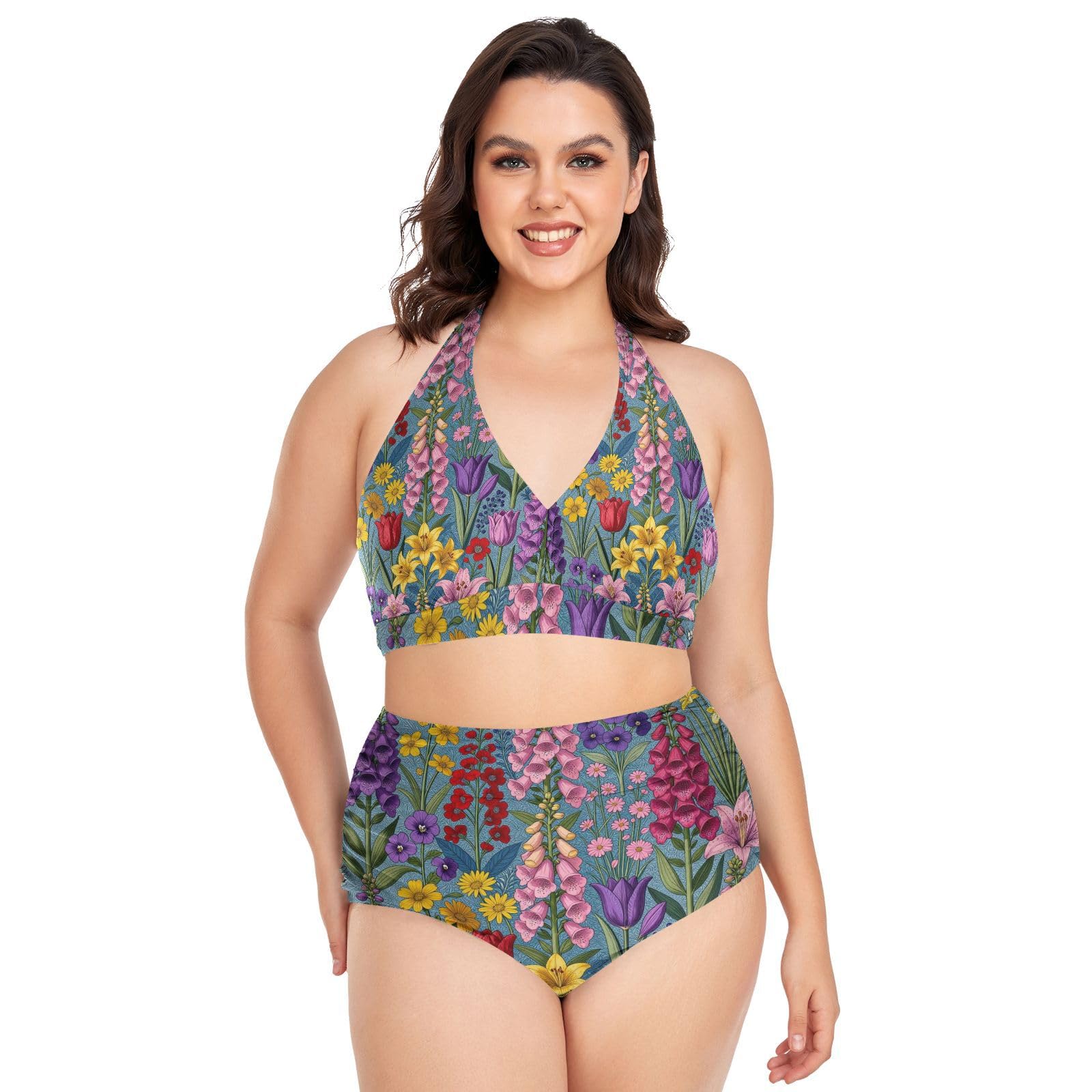 FRODOTGV Costumi da bagno da donna curvy, da L a 4XL | Coppe imbottite rimovibili in materiale liscio e setoso, senza fili, per vacanze estive in spiaggia e a bordo piscina, viola