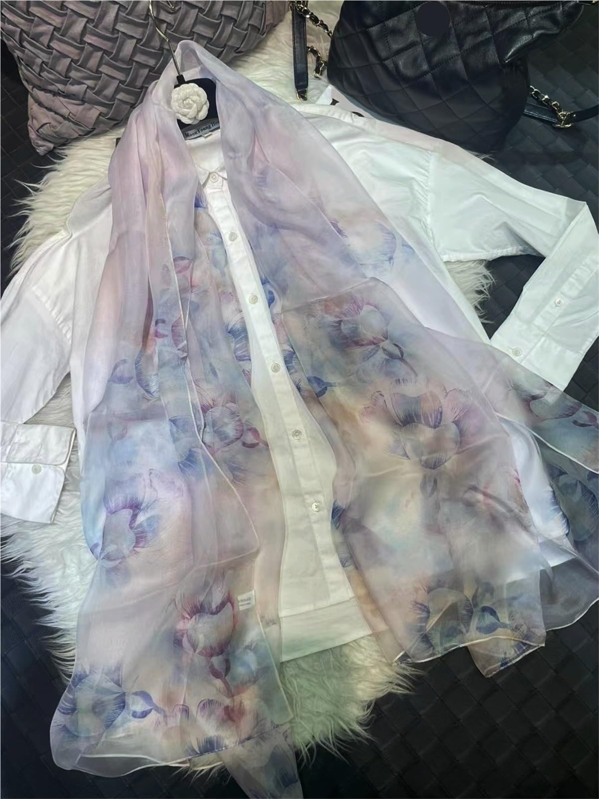 Primaverile Grande Leggera Sciarpa di seta chiffon Sciarpe lunghe da donna Foulard sciarpe moda primavera estate