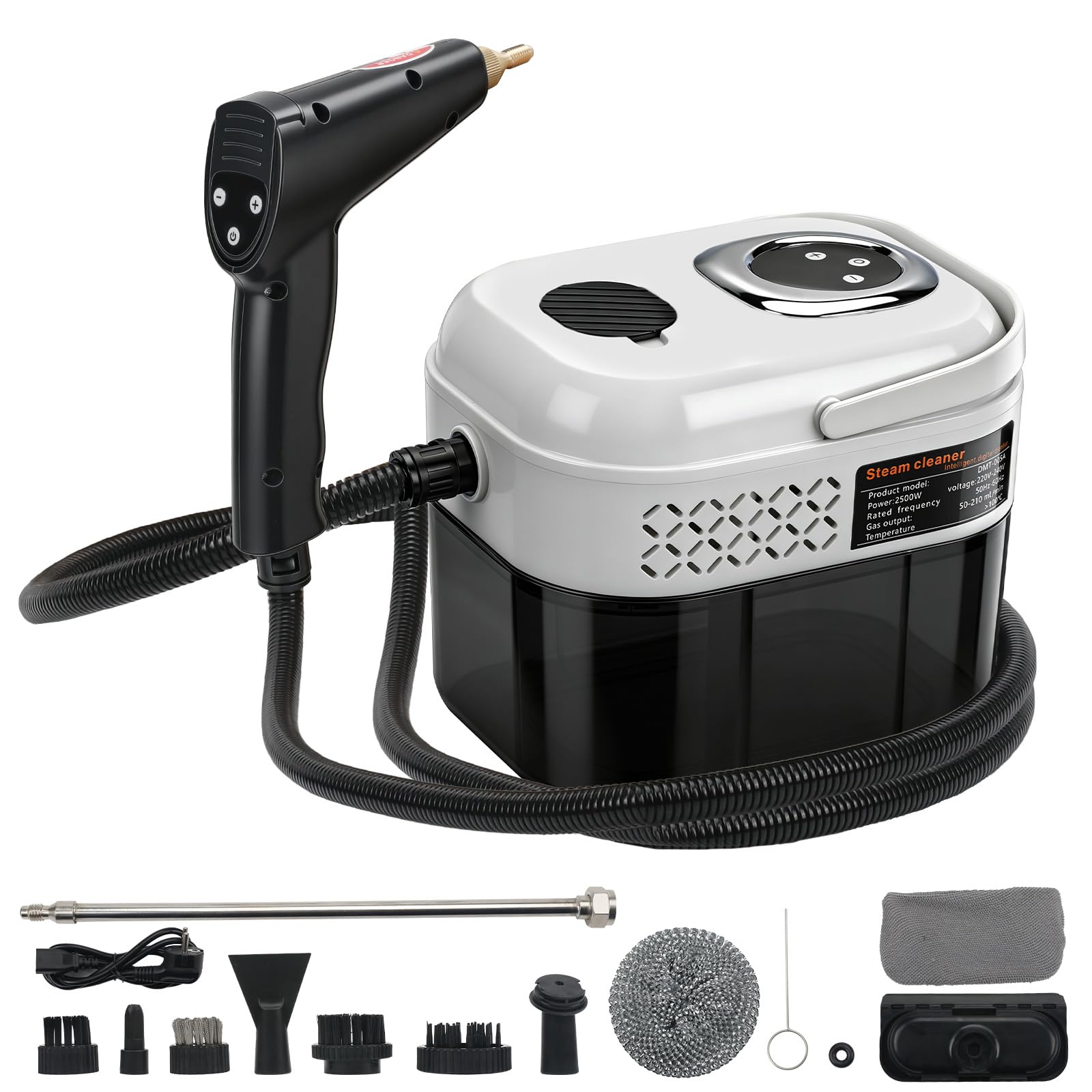 Limpiadores a Vapor Portátiles de Alta Temperatura y Presión de 2500 W | Ajustable 6 Niveles 1700ml, Para Hogar Cocina Baño Coche Suelos Muebles