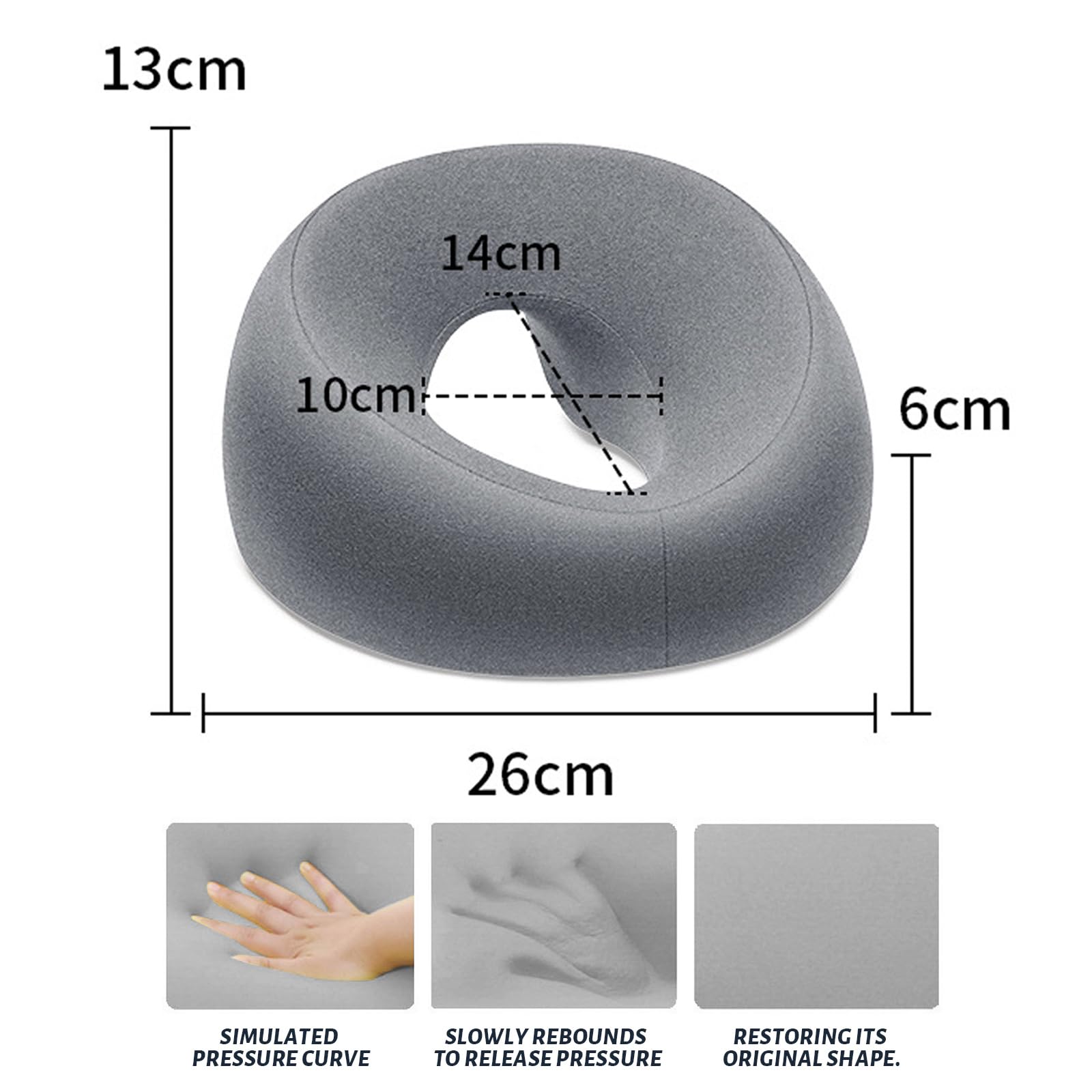 Almohada de Masaje Facial Boca Abajo con Agujero - Reposacabezas en Forma de U con Espuma Viscoelástica - Ideal para Camillas de Masaje, SPA, Salones de Belleza y Uso Doméstico