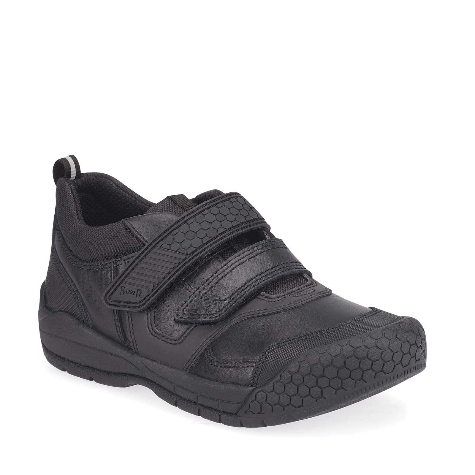 Strike Kids Shoes, Black Leather Boys School Shoes (Black Leather, UK Footwear Size System, Little Kid, Men, Numeric, Medium, 7.5)