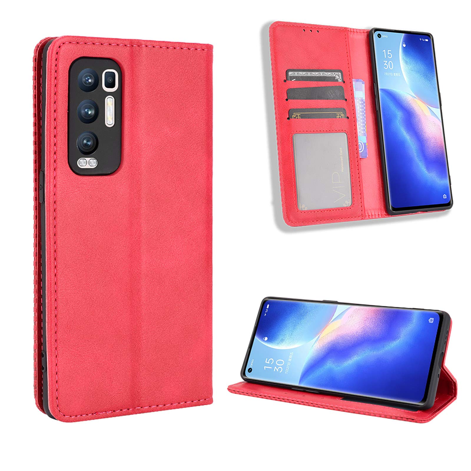 Cover per Oppo Find X3 Neo 5G Custodia, Flip Caso in PU