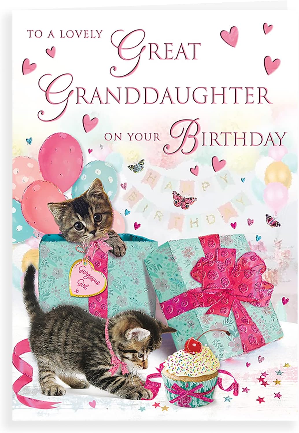 Regal Publishing Traditional Birthday Card Great Granddaughter - 9 x 6 inches, Pink