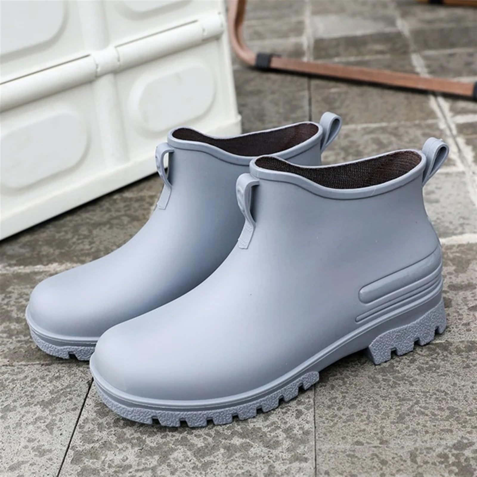 Stivali da pioggia uomo lavoro in gomma impermeabili Scarpe comode passeggio for corti Stivali da pioggia uomo