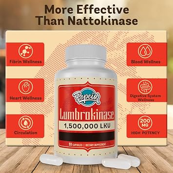 Lumbrokinase 200mg (Max Activity 1,500,000 LKU) - Lumbrokinase Enzymes Supplement, More Effective Than Nattokinase - 90 Capsules (2 Bottles)